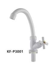Factory direct ABS plastic kitchen faucet vertical 240mm porcelain white single cold sink faucet wholesale