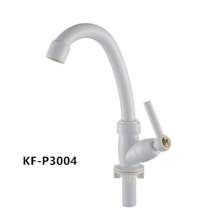 Factory direct ABS plastic kitchen faucet vertical 240mm porcelain white single cold sink faucet wholesale