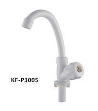 Factory direct ABS plastic kitchen faucet vertical 240mm porcelain white single cold sink faucet wholesale