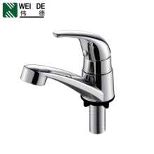 Factory direct plating ABS plastic 94 single faucet Bathroom single cold quick opening basin faucet wholesale