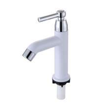 [New listing] vertical basin high body curved Tsui basin faucet porcelain white ABS plastic mixer faucet wholesale