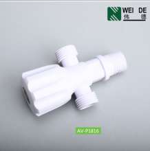 New recommended porcelain white ABS plastic angle valve universal double joint thick plastic angle valve AV-1816