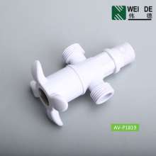 New recommended porcelain white ABS plastic angle valve universal double joint thick plastic angle valve AV-1816