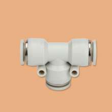 High quality pneumatic components Pneumatic connector white series T-type three-way PE-4/6/8/10/12/16 plastic
