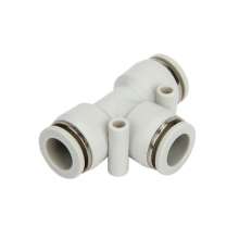 High quality pneumatic components Pneumatic connector white series T-type three-way PE-4/6/8/10/12/16 plastic