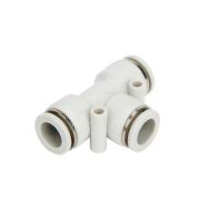 High quality pneumatic components Pneumatic connector white series T-type three-way PE-4/6/8/10/12/16 plastic