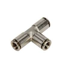 Stainless steel quick connector Quick plug connector copper nickel plated joint quick connector high quality T-type three-way PE