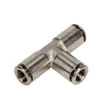 Stainless steel quick connector Quick plug connector copper nickel plated joint quick connector high quality T-type three-way PE