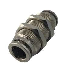Pneumatic quick connector copper-plated nickel quick-release tube PM6/8/10/12 partition straight through high temperature and high pressure corrosion resistance