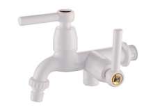 Factory direct porcelain white ABS plastic mixer faucet flower wheel dual-use washing machine mouth multi-function kitchen faucet faucet, glue faucet, plastic faucet