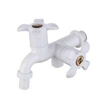 Factory direct porcelain white ABS plastic mixer faucet flower wheel dual-use washing machine mouth multi-function kitchen faucet faucet, glue faucet, plastic faucet