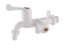 Factory direct porcelain white ABS plastic mixer faucet flower wheel dual-use washing machine mouth multi-function kitchen faucet faucet, glue faucet, plastic faucet