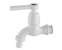 Factory direct porcelain white ABS plastic short faucet Bathroom machine mouth washing machine faucet hand dial single cold faucet glue faucet, plastic faucet