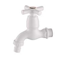 Factory direct porcelain white ABS plastic short faucet Bathroom machine mouth washing machine faucet hand dial single cold faucet glue faucet, plastic faucet