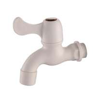 Factory direct PP material porcelain white plastic single short water nozzle washing machine faucet single cold faucet wholesale faucet, glue faucet, plastic faucet
