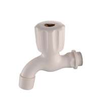 Factory direct PP material porcelain white plastic single short water nozzle washing machine faucet single cold faucet wholesale faucet, glue faucet, plastic faucet