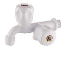 Factory direct porcelain white ABS plastic mixing faucet flower wheel double mesh mouth multi-function kitchen faucet wholesale glue faucet
