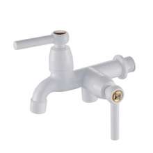 Factory direct porcelain white ABS plastic mixing faucet flower wheel double mesh mouth multi-function kitchen faucet wholesale glue faucet