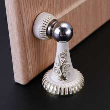 Vintage strong magnetic zinc alloy door stopper. The door touched. Household wall mounted European carved door touch door stop wholesale