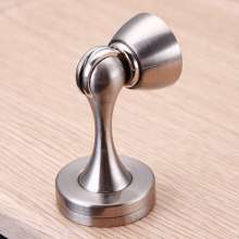 New brushed zinc alloy door stopper. The door touched. Thickened strong magnetic home American black door top suction
