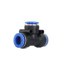 Pneumatic components, gas pipe joints, plastic quick-connect quick connector, T-type three-way PE-4/6/8/10/12/14/16