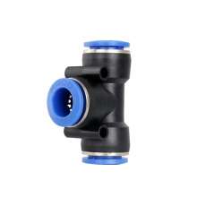 Pneumatic components, gas pipe joints, plastic quick-connect quick connector, T-type three-way PE-4/6/8/10/12/14/16