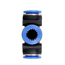 Plastic T-type three-way variable diameter pneumatic joint PEG/PEN4-6-8-10-12-14-16 gas pipe joint