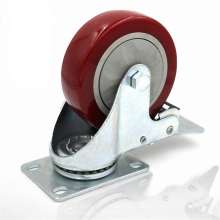 Medium-sized universal wheel flat brakes Industrial casters Polyurethane Universal moving wheels Jujube feet Wheels Load 75KG-150KG