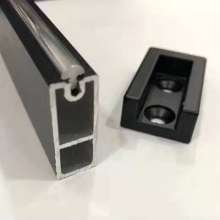 Wardrobe crossbar cabinet hanging rod. Hanging rod. Yitong. Black clothes Tong square clothes rail. Aluminum alloy wardrobe clothes rail
