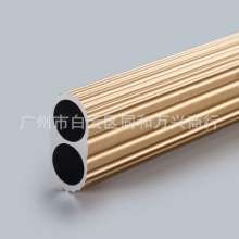 Double-hole clothing through thick aluminum alloy clothes rail. Yitong. Thickened and reinforced custom-made cutting wardrobe pole flange