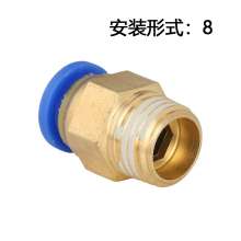 Pu air pipe quick connector PC8-02 thread straight through PC4-M5/10-03/12-04 quick-plug copper pneumatic connector