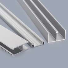 Glass sliding door track. Track. Aluminum strips. Glass rails. Three sets of bookcase slide chutes. Glass rails