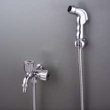Factory Direct Plating ABS Plastic Toilet Spray Gun Bidet Handheld Nozzle Cleaning Shower Set HS-114