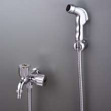 Factory Direct Plating ABS Plastic Toilet Spray Gun Bidet Handheld Nozzle Cleaning Shower Set HS-114
