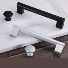 Black aluminum alloy handle, cabinet handle, wardrobe door handle, shoe cabinet handle, furniture handle accessories, modern minimalist hardware handle, European-style furniture handle, furniture acce