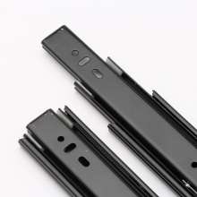 HD4512 rebound three section slide rail. Slide rail. Rail. Thickened rail cold rolled steel drawer silent black plated rail cabinet accessories
