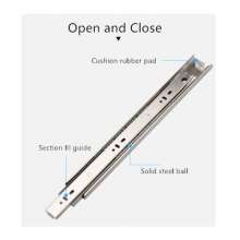 4510 three section stainless steel ball slide rail. Track. Silent buffer drawer rail. Cabinet rail hardware accessories wholesale