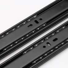 4512 rebound three section slide rail silent black plated thickened guide rail cold rolled steel drawer track cabinet. Rail. Slide rail