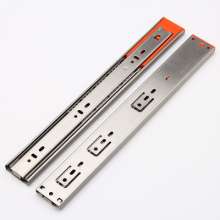 Cushioned stainless steel three section slide rail. Track. Double spring cabinet track. Hydraulic drawer damping hardware accessories