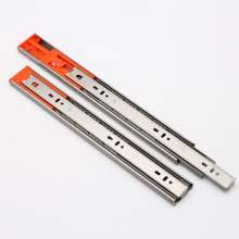 Cushioned stainless steel three section slide rail. Track. Double spring cabinet track. Hydraulic drawer damping hardware accessories