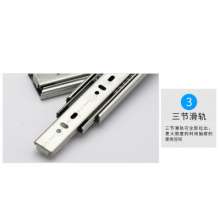 Special custom three section steel ball slide rail. Track. Silent drawer slide hydraulic stainless steel damping cabinet rail wholesale