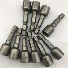 Length 45mm Magnetic Hex Socket Outer Hex Socket Strong Magnetic Screw Socket Strong Magnetic Hex Socket 6 Angle Socket Hex Wind Socket Hex Socket