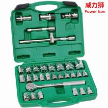 Power Lion 32-piece Set 12.5mm Metric Socket Set Socket Wrench Auto Repair Tool Set Tool Socket Set W032B