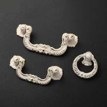 European style furniture accessories, ivory white cabinet handle, drawer ring handle, wardrobe door handle, modern minimalist cabinet handle, door cabinet handle. Furniture accessories, hardware acces