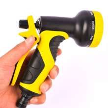 Piloting 9-function water gun with rubber cover High-pressure water gun for car Washing and watering high-pressure gun Green plastic body Washing water gun High-pressure water gun Shower gun Garden sp