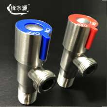 USU304 stainless steel red and blue wheel triangle valve thickened water inlet valve kitchen hot and cold water angle valve angle valve decoration 101HL