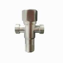 SUS304 stainless steel angle valve. Plumbing bathroom accessories. Bidet. One in and two out thickened triangular valves. Double outlet angle valve. Three-way angle valve D15