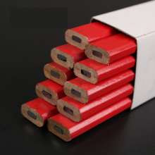 Black core big octagonal woodworking pencil All-red hexagonal pencil environmentally friendly oval pencil woodworking pencil