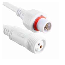 White 2-core waterproof male and female plug cable 0.5 square Led power cord cable plug socket
