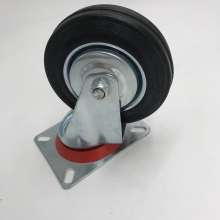 Rubber industrial caster caster caster caster single brake directional wheel industrial caster movable wheel screw low gravity furniture caster wheel